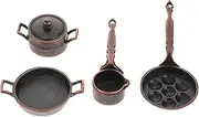 Miniature Dollhouse Kitchenware 1 Set Metal Pot Pan for Boys and Girls Pretend Play Accessories for 1/12 Scale Dollhouse