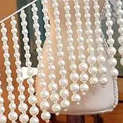 Tassel Fringe Trim, Beaded Pendant Ribbon Lace Hanging Pearl Beads Tassel Fringe Wedding Dress Clothing Decoration DIY Curtain Sewing Trim(Champagne,1 Yard)