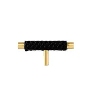 Maggie Brass And Leather Cabinetry T Handle - Little Swagger