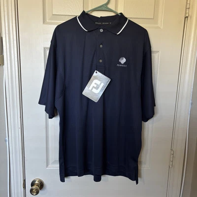 NEW Footjoy FJ Men’s Large Navy Prodry Superlite Polo Golf Performance Shirt NWT