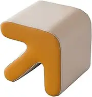 Wooden Arrow Ottoman Stool, Simple Modern Leather Seat Home Creative Footstool Shoe Changing Stool Sofa Bench for Office Living Room Bedroom Dining Hotel SchoolWhite,32cm