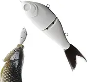 Blank Fishing Lures - Custom Hard Glide Baits with Soft Tails, DIYS Lure Body | Steel Ball Design 2 Segments Artificial Fishing Baits for Freshwater Salt, ABS Bionic Hard Lures for Pike Base Trout