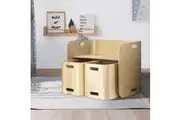 Keezi 3PCS Kids Table and Chairs Set Multifunctional Storage Desk