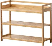 Free Standing Bamboo Shoe Rack Organizer 3 Tier Shoe Shelf Nordic Simplicity Open Shoe Storage Stand for Entryway Hallway and Closet Easy to Assemble