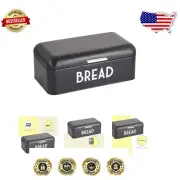 Durable Vented Bread Box - Stylish Black Kitchen Storage for Loaves & Treats