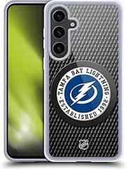 Head Case Designs Officially Licensed NHL Puck Texture Tampa Bay Lightning Soft Gel Case Compatible with Samsung Galaxy S24+ 5G and Compatible with MagSafe Accessories