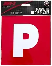 2PK Magnetic Red Probationary P Ps Plates Plate Pair Car License VIC WA