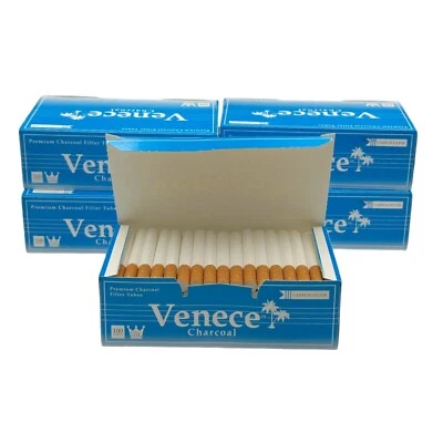 500 Venece Premium Charcoal Carbon Filter Tubes King Size Tobacco Cigarette Blue