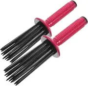 FOMIYES 2pcs Hair Fluffy Curling Comb Anti- Styling Brush for Voluminous Curls Portable Roll Comb for Quick Lightweight Easy to Clean Hairbrushred