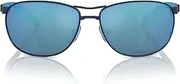 [ARNETTE] Man's 0AN3090 Belgrano Squared Sunglasses, Matte Blue/Dark Grey Mirror Water Polar, Matte Black/Light Green, 67 mm