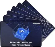 [wisdompro] RFID Blocking Cards, 6 Pack NFC Contactless Bank Debit Credit Card Passport Protector Blocker for Men & Women, Entire Wallet Purse Shield - Blue, Navy Blue, Modern