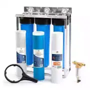3-Stage Big Blue 20" Whole House System 1" Port+, Carbon, GAC, Sediment Filters