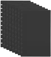 uxcell 4 Pair Discbound Notebook Cover, 7.24" x 9.51" Medium Size PP Disc Planner Cover for Arc Notebook Happy Planner Office Product, Black