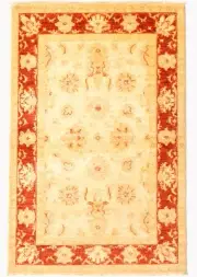 Hand Knotted Area Rug 3'3" x 4'8" Traditional Wool Carpet
