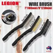 Wire Brush Set Brass Steel Nylon Scrub Brushes Metal Remover 7 inch / 9 inch
