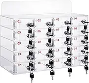 Clear Cell Phone Storage Locker Box, 12/15/20/25/30/40 Slots Acrylic Mobile Phone Cabinet, Transparent Wall-Mounted Phone Safe Deposit Box with Keys, for Office School Classroom 15 grids