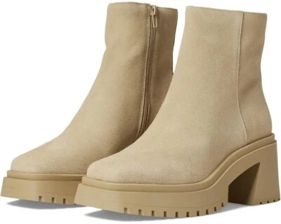 Steve Madden Fella Boots Women's US 9 Sand Suede Round Toe Ankle Bootie KHD455