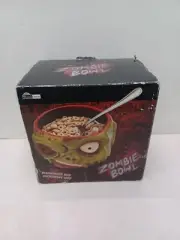 Think Geek Zombie Cereal Bowl Ceramic Green & Red Halloween 2014