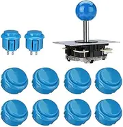 Arcade Game Controller Joystick Kits, ABS Zero Delay Game Joystick Arcade Buttons For PC Windows MAME Pi (Blue)