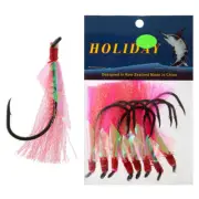 Holiday Flasher Beak Hooks 6/0 Motley Qty 8