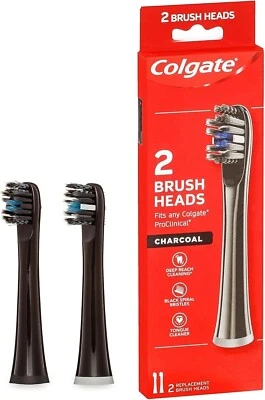 Pack of 2 Colgate Charcoal Replaceable Brush Head for ProClinical Toothbrush