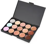 Professional Makeup Set: 15 Colors Concealer Palette Powder Brush for Women's Face Cream