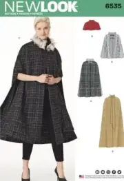 NEW LOOK 6535 MISSES' CAPES in 4 styles Sewing pattern Sizes XS - XL (8 - 18)