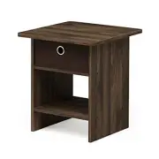 Furinno Dario End Table/ Night Stand Storage Shelf with Bin Drawer