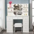 Makeup vanity table Hollywood LED Mirror Luxury Dressing Desk Drawer, Organizer