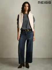 Reiss Dark Blue Myrtle Denim Culotte Jeans (AU4872) | $265