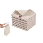 Kitchen Two-Sided Cotton Waffle Weave Dish Cloths Soft Ultra Absorbent Hand Towel-Beige