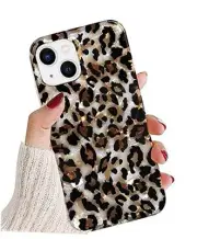 Case Compatiable with iPhone 13 6.1 inch,Sparkly Animal Leopard Print Pattern