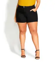 NEW City Chic Ladies Sexy Black Denim Breeze Short Pants Plus Size M 18 #L14