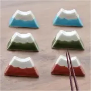 Ceramic Chopstick Rests, Mountain Design, 6-Piece Set, Dishwasher Friendly