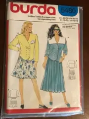Vintage Burda Skirt & Top UnCut Sewing Pattern #5480 (still sealed)