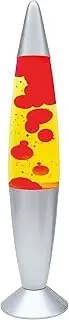 Global Gizmos 48850 16" Red and Yellow Lava Lamp/Silver Base/Retro Nostalgia/Relaxing Mood Light/Decorative Illumination