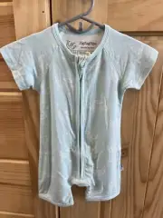 NWT Zig Zag Zips Bamboo Shorty Zip Romper Blue Angel 0-3 Months