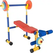 Kids Fun and Fitness Dumbbell Set, Weight Bench Set Adjustable Barbell Toy Set, Suitable for Children Aged 6-9 in Kindergarten, Home Sports Exercise Equipment