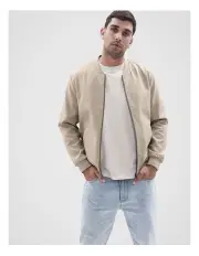 [Unison] Twill Bomber Jacket in Stone