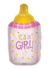 Balloon 36" It's a GIRL! Bottle Shaped in Pink Mylar Foil Party Decorations Gift