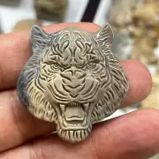 2''Natural Ocean jasper Quartz Hand Carved tiger skull Crystal Healing 1pc