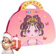 Dress Up Game - Princess Dress-Up Set, Children's Magic Flash Bazaar | Sparkling Princess Fun Makeup On Paper, Princess Coloring Book, Makeup Game Book for Kids, (5.51x8.66 Inches)