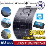 350W Flexible Solar Panel Kit 12V Mono Caravan Camping Power Battery +Controller