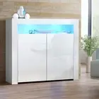 Artiss Buffet Sideboard Cabinet High Gloss Storage Cupboard 2 Doors White Table