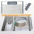 Dish Drainer Crockery Telescopic Draining Basket with Storage Basket Set xiKDI