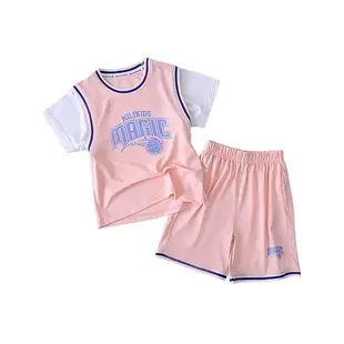 女童運動夏季速干衣兒童薄款短褲粉色衣服中大童洋氣套裝籃球服