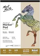 Mont Marte 105gsm Bleedproof 50-Sheets Marker Pad, A3 Size
