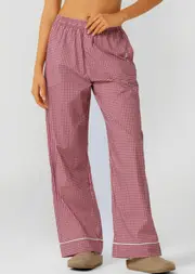 [Lorna Jane] Sweet Escape Lounge Pants in Print, Cotton, Size - Small S Berry Sweet Check