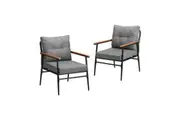 Livsip 2PCS Outdoor Chairs Furniture Armchair Black