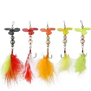 Rotating Glitter Baits Set | Metal Spinner Baits Kit,Efficient Design Fishing Tackles for Any Season of Brass and Pike